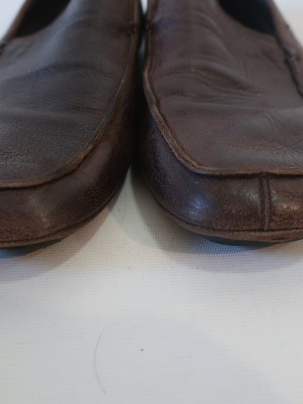 Mens Prada Brown Leather Slip On Loafer Shoes 11 1/2 - Picture 5 of 12